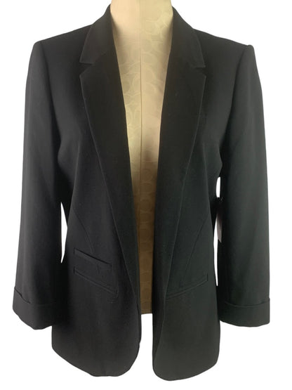 14 Isaac Mizrahi New York Women's Prague Black Blazer Open Front New