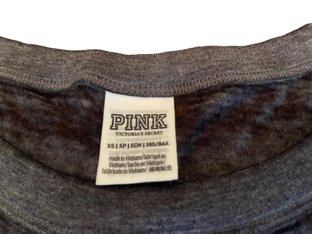 XS Pink Victoria's Secret Long Sleeve Womens Top Tshirt Lightweight Gray
