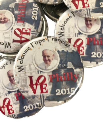 Lot of 40 Welcome Pope Francis 2 1/8" Pinback Button Collectible Love Philly 2015