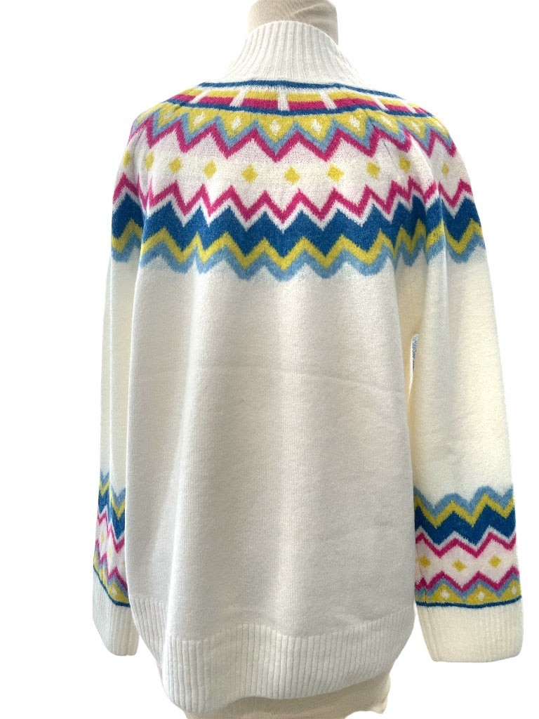 Medium Vince Camuto Super Soft White And Brights Sweater NWT