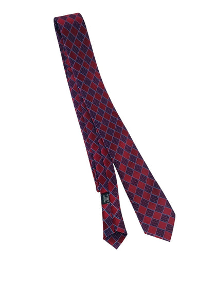 Jeordie's Men's 60" Long Necktie Tie Red Diamond Print Skinny 2 1/4"w