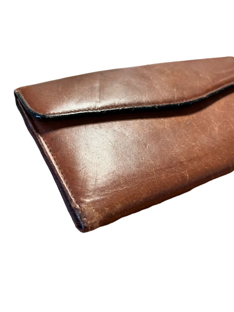 Buxton Brown Leather Wallet Velvet Touch 7.25 x 4 Organizer Clutch Coin Purse