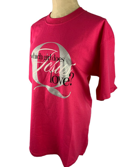 Large Women of Faith Print Short Sleeve Hot Pink Tshirt Gildan