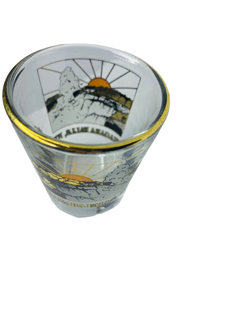 Niagara Falls New York Souvenir Shot Glass Barware Sunrise 2 1/4"h x 1 3/4" Top Diameter