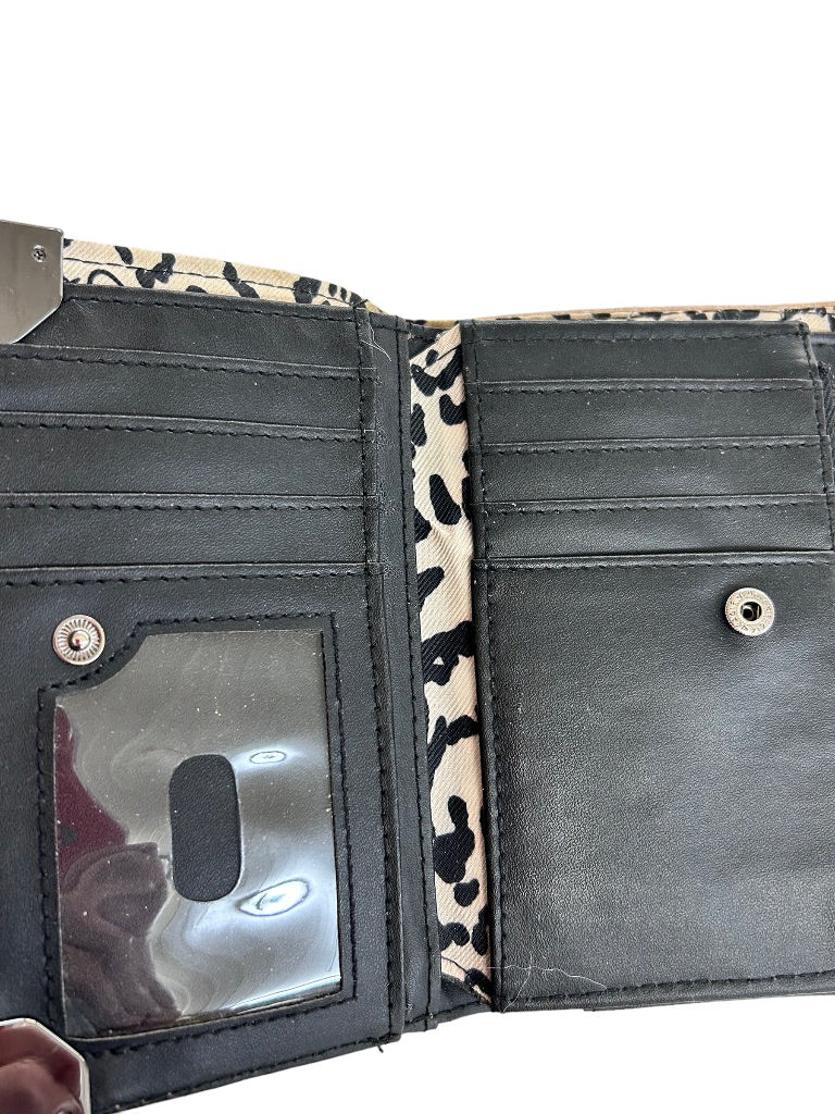 Jessica Simpson Taupe Faux Leather "Frankie Double Gusset Bi Fold" Wallet