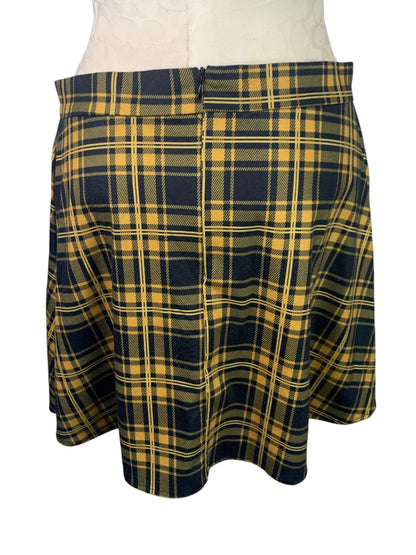 Large Urban Coco Junior Women's Plaid Back Zip Skater Skirt Jersey Knit