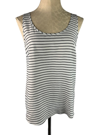 Small (4-6) Faded Glory Women's Pullover Tank Blouse Navy White Striped