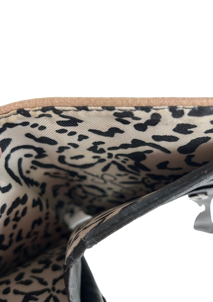 Jessica Simpson Taupe Faux Leather "Frankie Double Gusset Bi Fold" Wallet