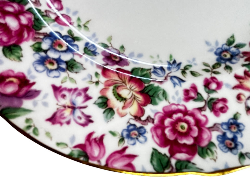 Royal Victoria Fine Bone China Springtime 8.25" Gold Trim Salad Plate