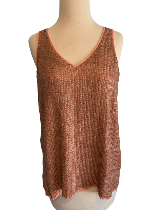 M Lola & Sophie Coral Strappy Sleeveless Blouse Sequin Front