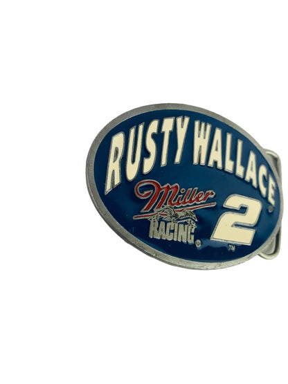 Rusty Wallace Miller Racing "2" Enameled Belt Buckle Carolina Custom USA