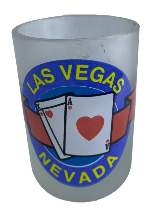 Las Vegas Nevada Double Shot Glass Frosted Souvenir Barware