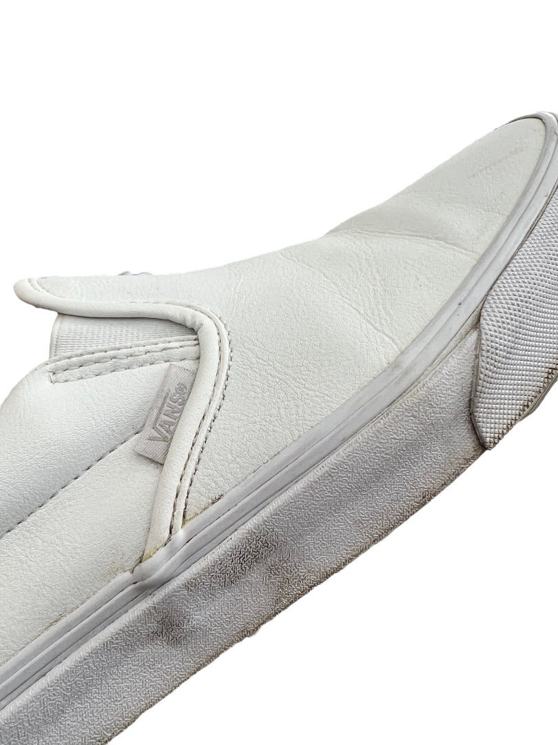 9.5 Vans Mens Classic True White Slip On Sneakers Skater Women's Size 11