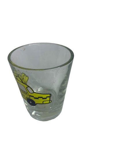 New York City Taxi Shot Glass 1.5 oz Clear Yellow Cab