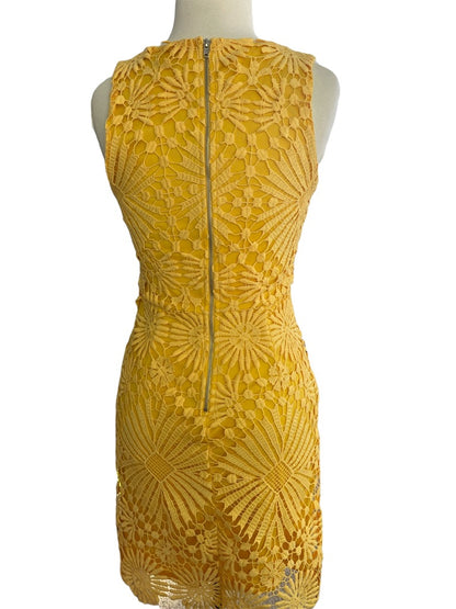 Small Lulus Yellow Lace Knee Length Dress