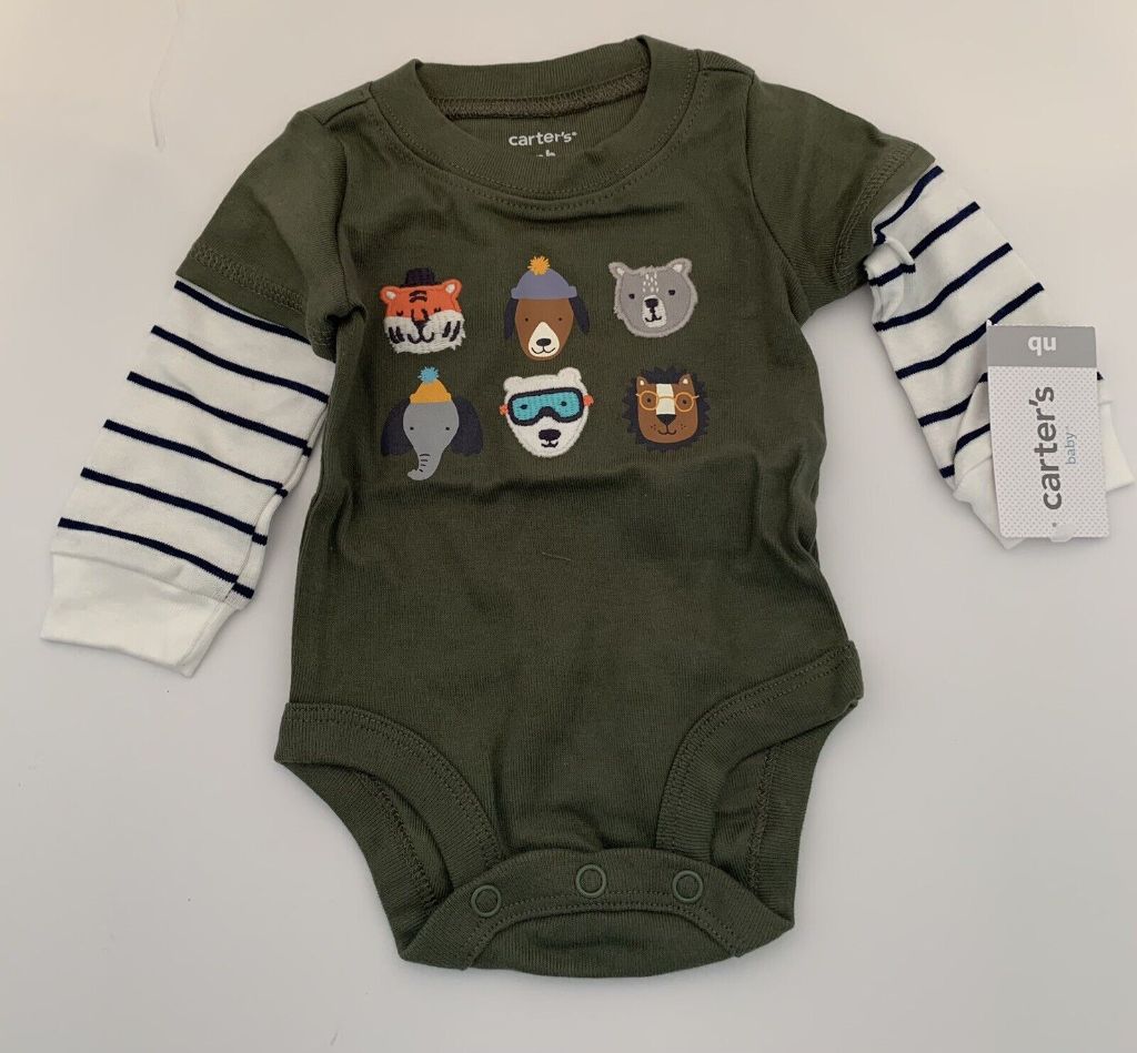 Newborn Carter's 2 Piece Pants and Shirt Animal Outdoor Theme Joggers