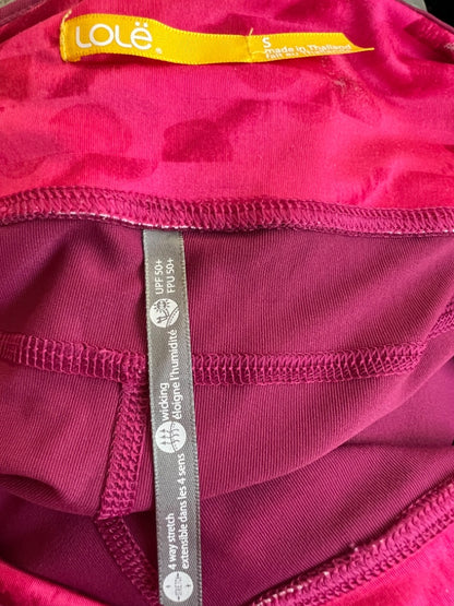 Small Lole Plum Yoga Leggings UPF 50+ Wicking 4 Way Stretch Zip Pocket