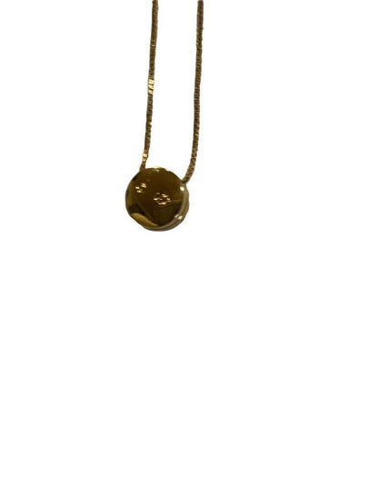 Swarovski Goldtone Box Chain Round Pendant Necklace