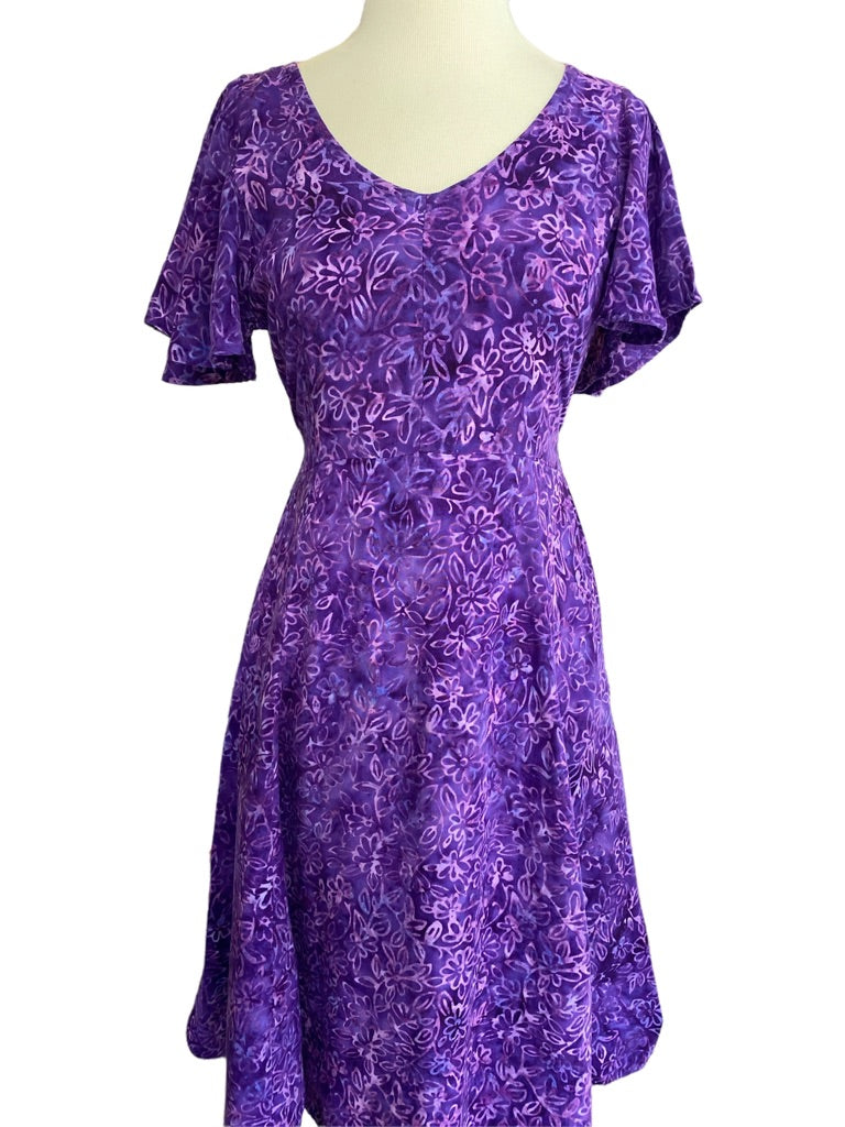 Small Kimberly’s Travels Purple Flutter Sleeve Dress