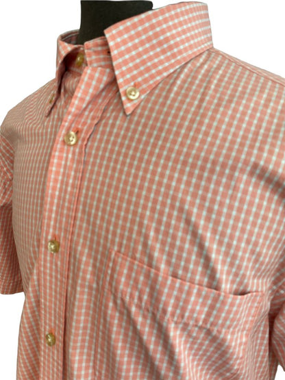 Large T Harris London Men's Pink Checked Button Down Shirt