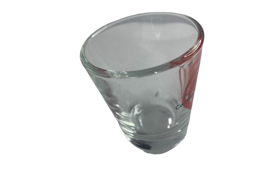 Corning Museum of Glass USA Clear Shot Glass Red Black 1.5 oz