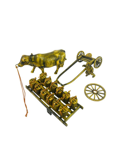 Vintage 1950s Celluloid Display Ox and Cart Missing Pieces Japan Figurine