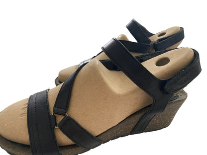 9 Teva Cabrillo Crossover Wedge Sandals Black