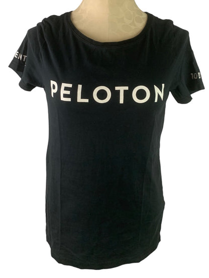 Medium Peloton Women's Short Sleeve Black Tshirt 100% Cotton