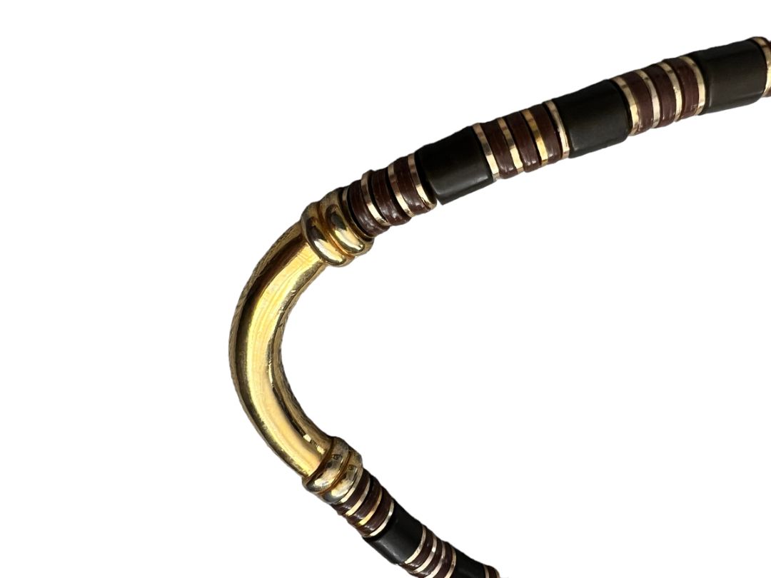 Anne Klein Brown Gold Stacked Bead Statement Necklace 22"