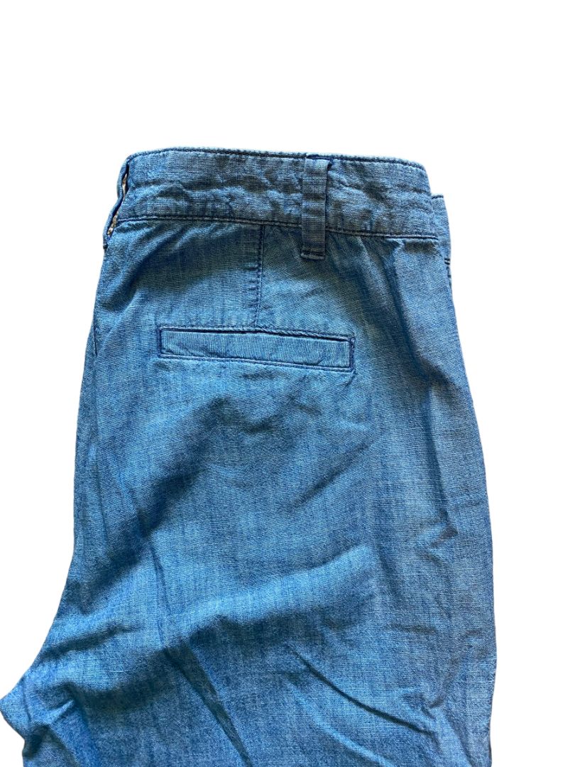 0 GAP Girlfriend Khaki Chambray Cotton Pants Light Blue
