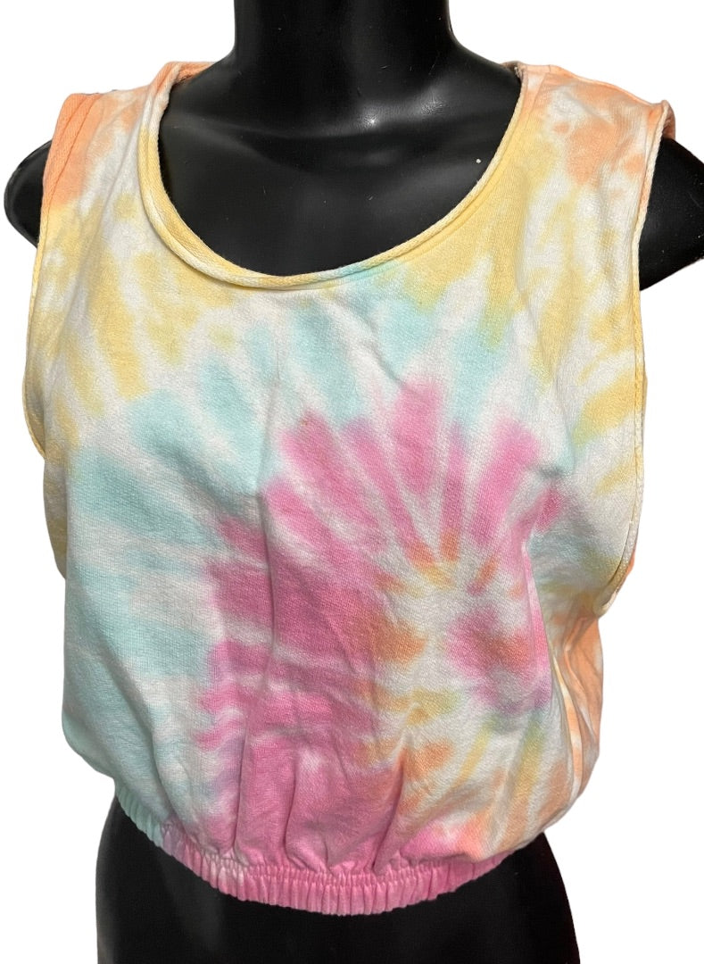 Medium Ocean Drive Cotton Tye Dye Sleeveless Womens Top Elastic Waist