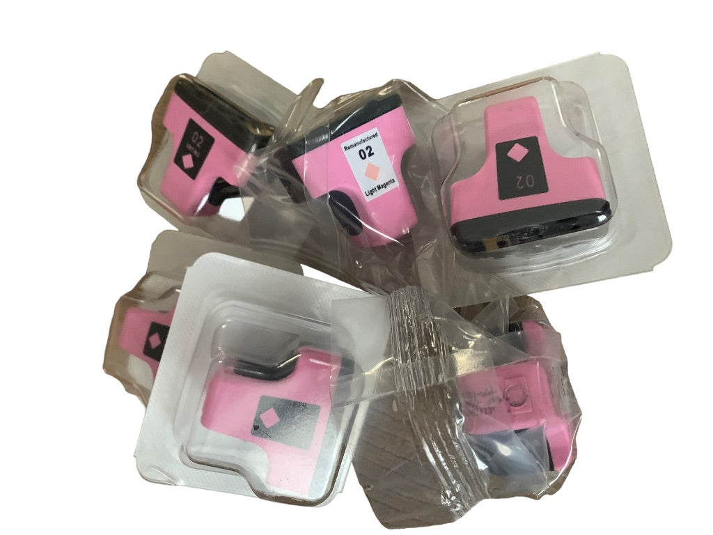 Set of 6 Replacement Light Magenta Cartridges 02 for HP C8775W