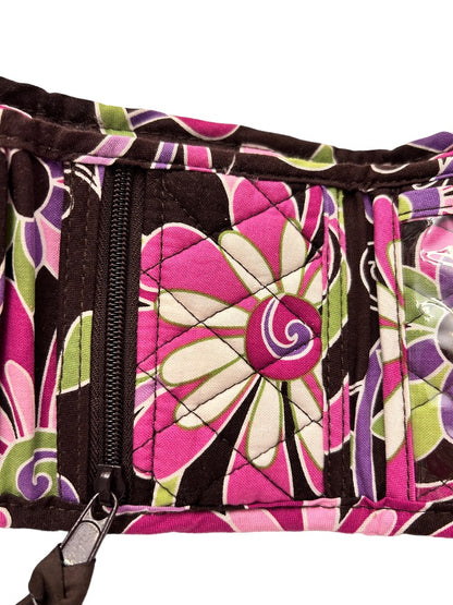 Vera Bradley Purple Punch Pattern Trifold Wallet Hook and Loop Closure
