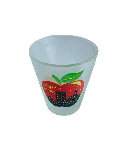 New York The Big Apple Souvenir Shot Glass Frosted Barware