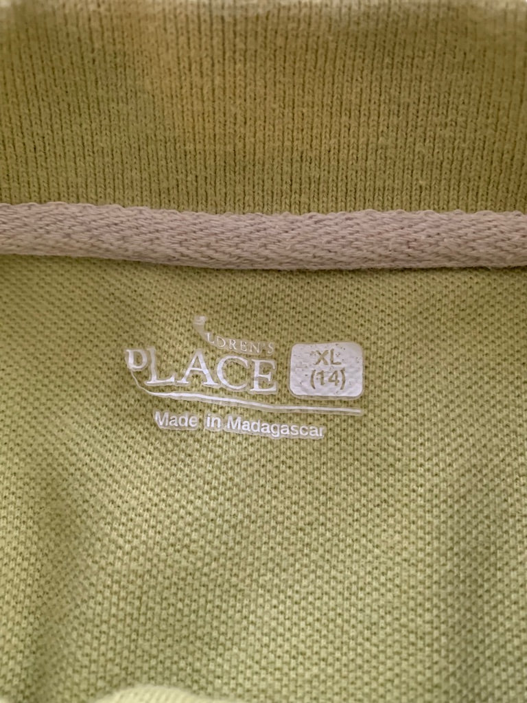 XL Children's Place Light Sage Green Polo Shirt Short Sleeve Boys Youth