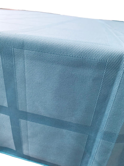 Essential Home Turquoise Tablecloth Table Linen Sateen Rectangular 70 x 52"