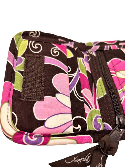 Vera Bradley Purple Punch Pattern Trifold Wallet Hook and Loop Closure