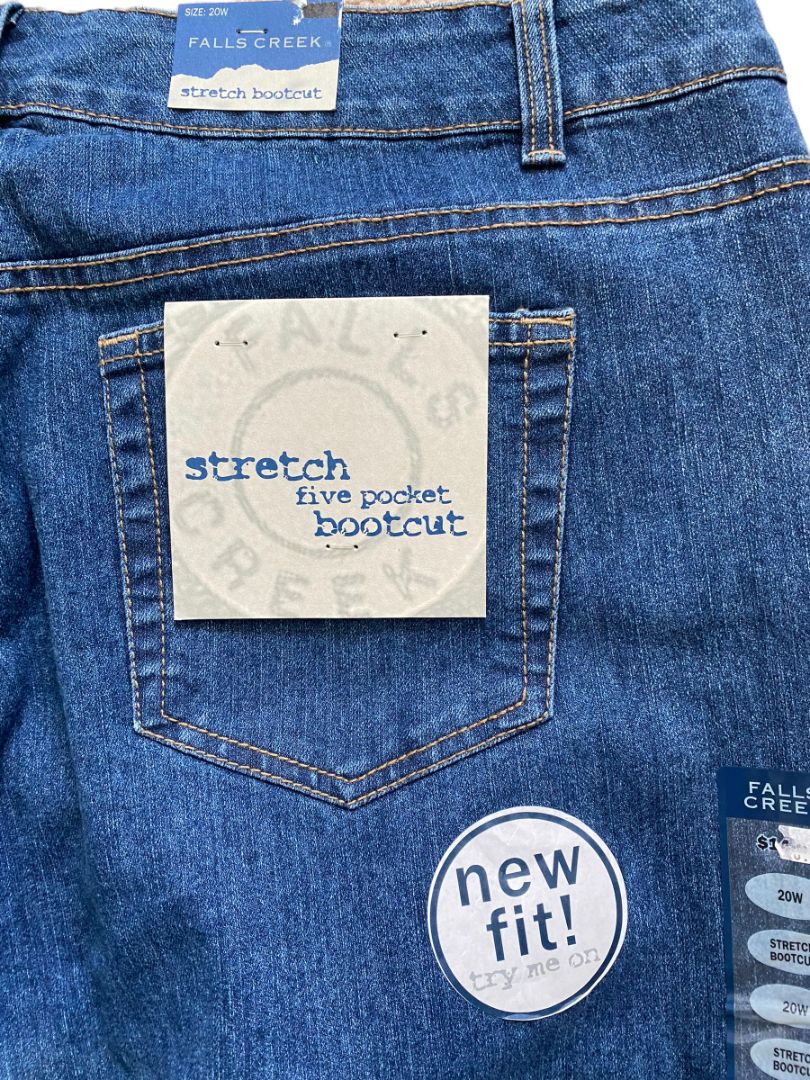 NWT 20W Falls Creek Stretch Bootcut Jeans 5 Pocket