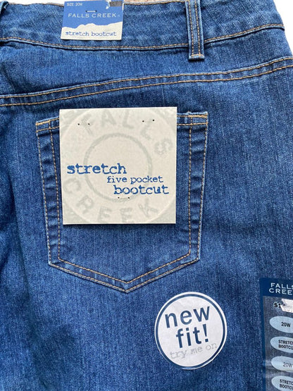NWT 20W Falls Creek Stretch Bootcut Jeans 5 Pocket