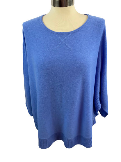 Large Tyler Boe 100% Cashmere Women's Blue Sweater Capelet