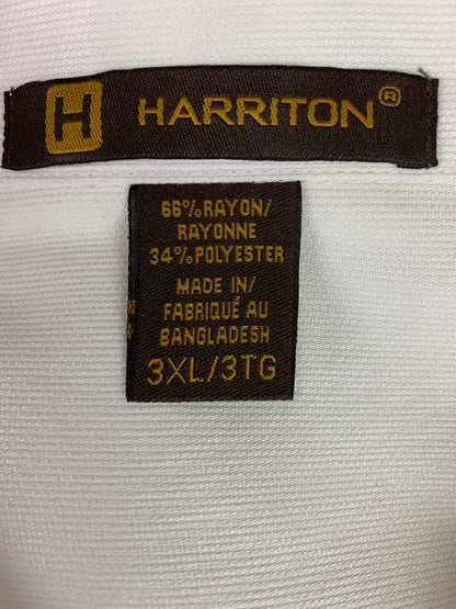 3XL Harriton Men's Short Sleeve Casual Ivory Button Up Shirt