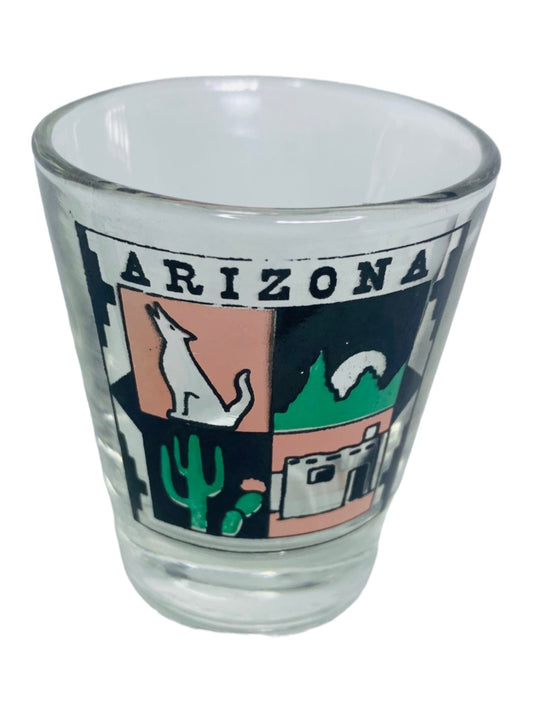 Arizona Souvenir Shot Glass 1.5 oz Barware Coyote Cactus