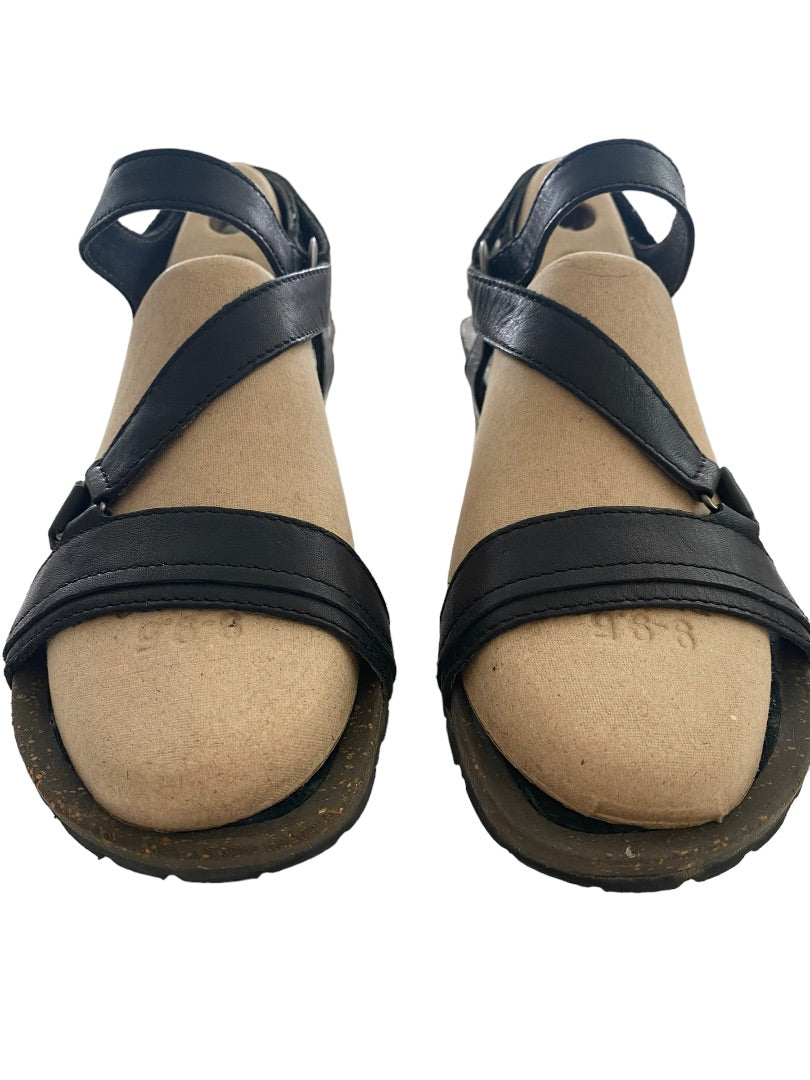 9 Teva Cabrillo Crossover Wedge Sandals Black