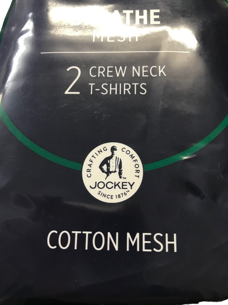 Medium Jockey Classics Men's Pack of 2 Black Crew Neck Tshirts Cotton Breathe Mesh