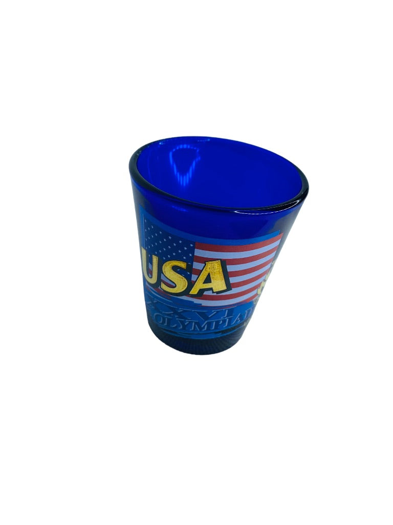 Blue Shot Glass Souvenir USA XXVI Olympiad Atlanta 1996