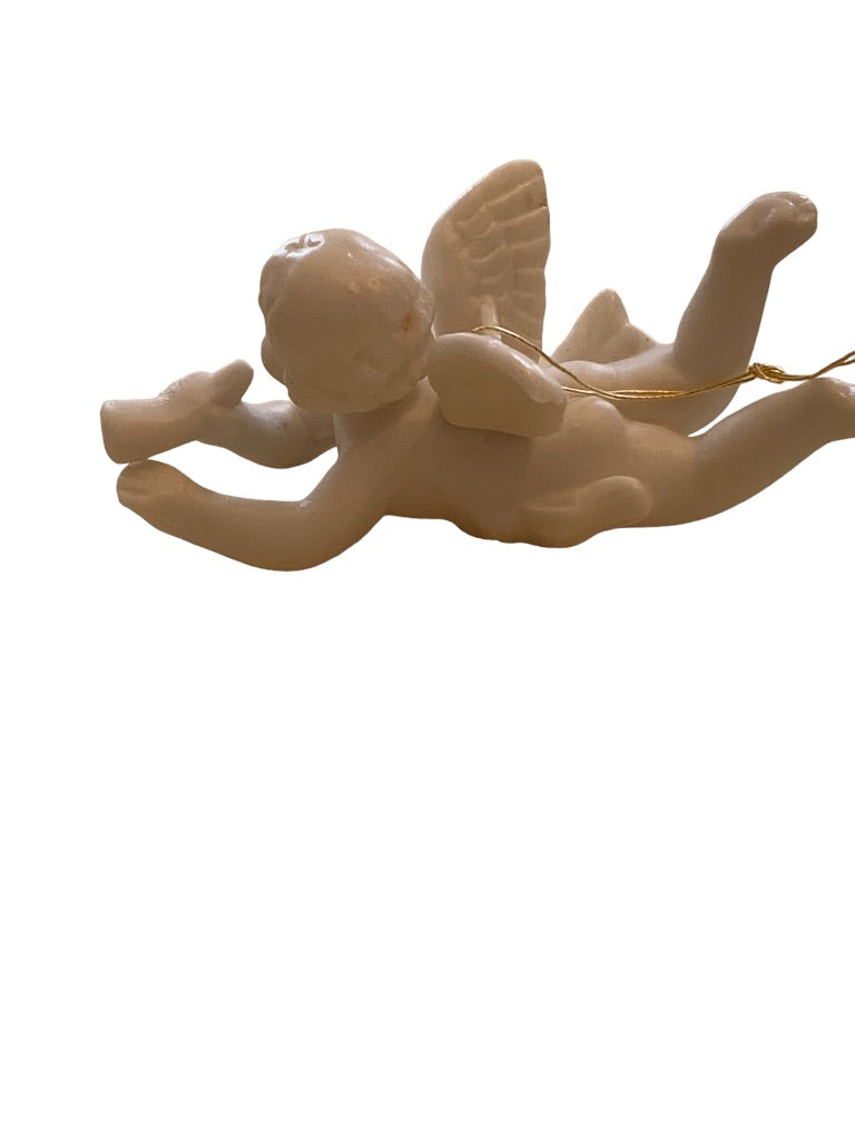 Vintage Ceramic Hanging Angel Ornaments Cherub New Old Stock Box of 6