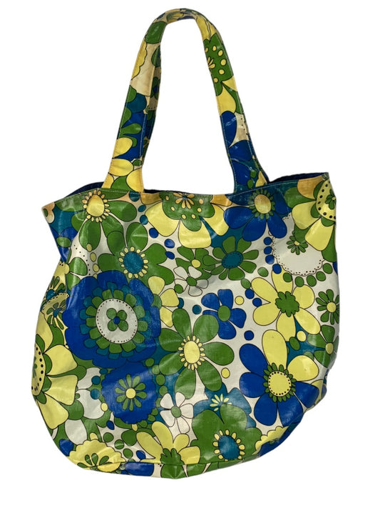 Bueno Retro Print Tote Shoulderbag Green Yellow Blue Floral Print