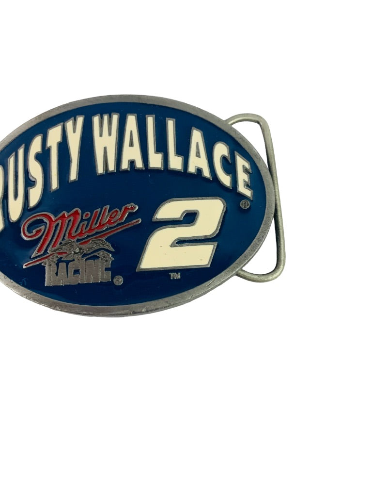 Rusty Wallace Miller Racing "2" Enameled Belt Buckle Carolina Custom USA