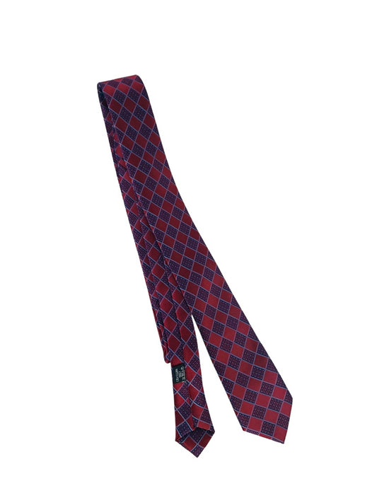 Jeordie's Men's 60" Long Necktie Tie Red Diamond Print Skinny 2 1/4"w