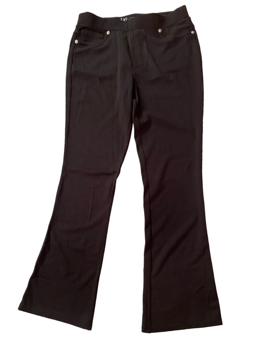 Small DG2 Diane Gilman Pull On Black Ponte Knit Pants Bootcut